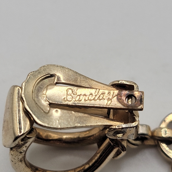 VTG Barclay Heart Dangle Earrings | Gold Tone | SIGNED - Picture 5 of 6